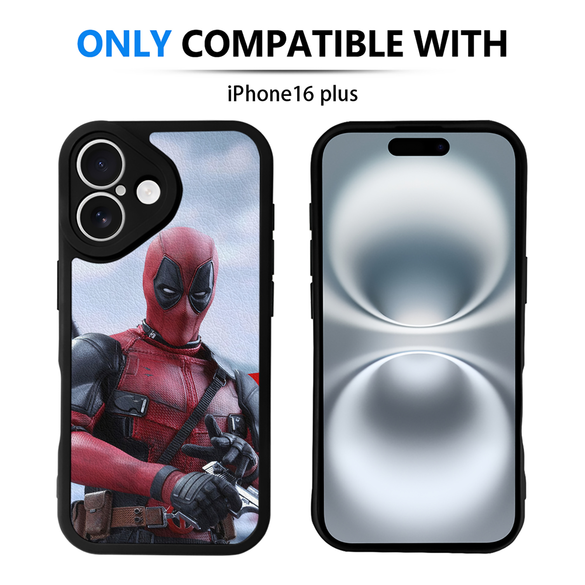 （画像用） Deadpool デッドプール 【iPhone 16シリーズ対応】シリコンスマホケース（レザー調） 材質：シリコン